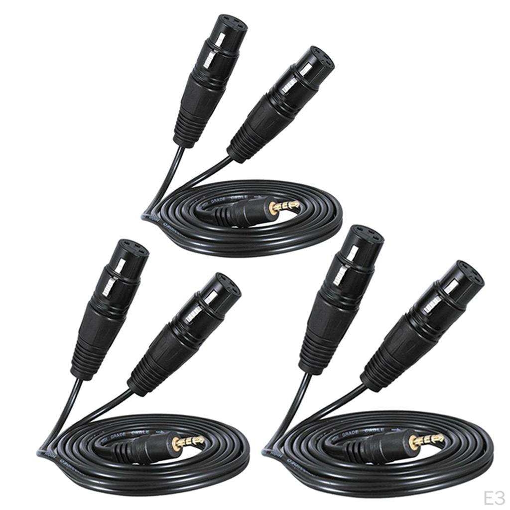 3 Pin Audio Cable Adapter Double XLR Male to 3.5 Mm Male,