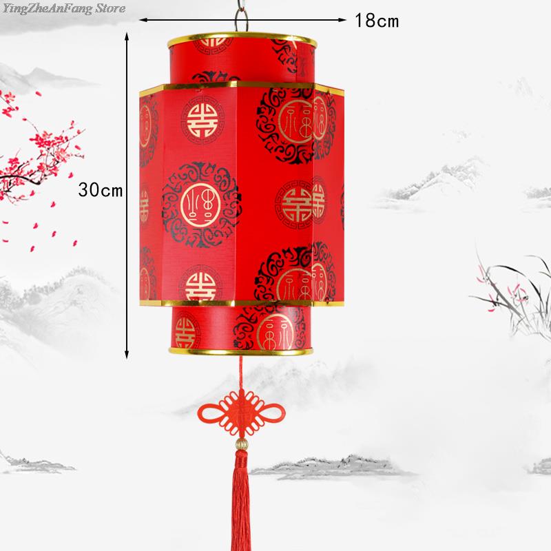 Retro Chinese Style Red Lantern PVC Outdoor Advertising Waterproof Lanterns Chandelier Spring Festival Hanging Palace Lantern