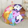 My Little Pony Friendship Portable Automatic Umbrella Folding Umbrella with 8 Ribs Sturdy Construction All-Season Use Fashion Lovers Gift