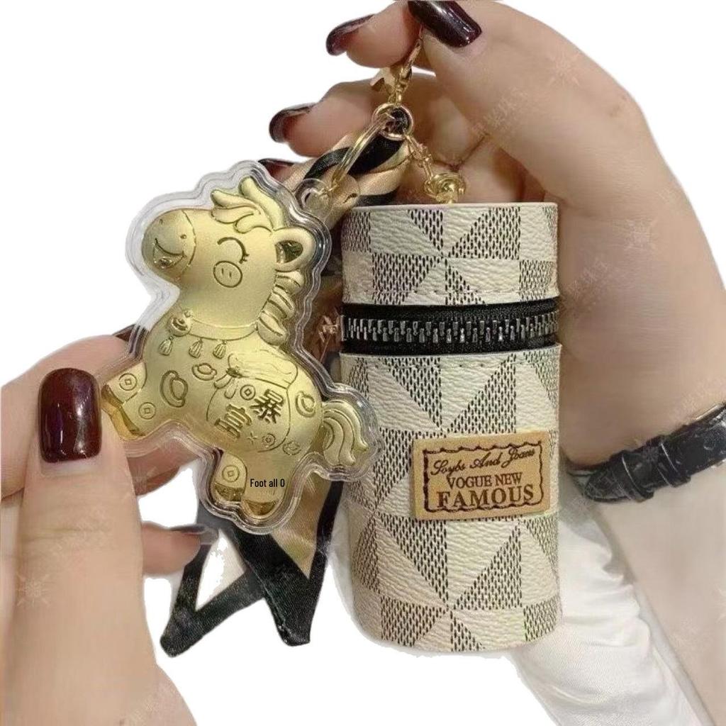 999 Reines Gold "Sofortiger Reichtum" Lippenstift-Tasche & Schlüsselanhänger - Qixi-Fest Geschenk für Sie
