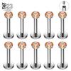 10 Stück ASTM F136 Titan 2/2,5/3/4mm CZ Labret Stud 16G Tragus Helix Knorpel Conch Flatback Ohrläppchen Piercing Körperschmuck