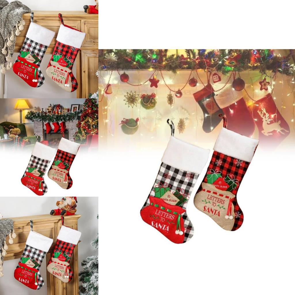 Beautifully Crafted Christmas Stocking Candy Bag With Unique Embroidered Details For Festive Decor