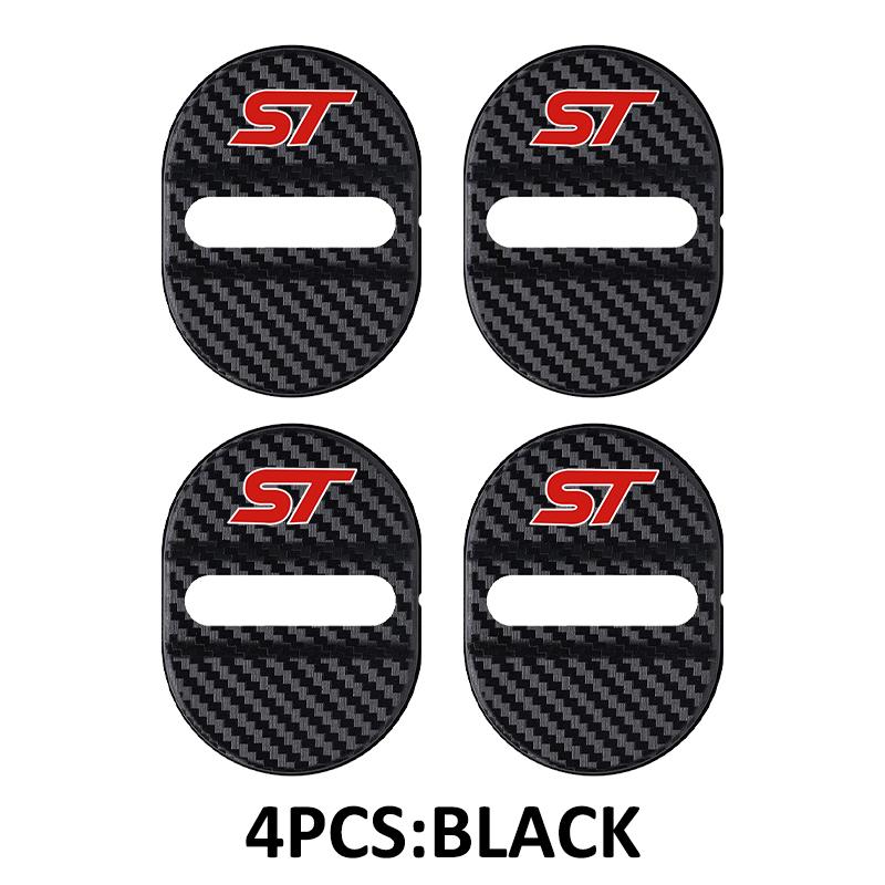 PCKF8 4pcs Car Door Protection Lock Cover Carbon Fiber Patterned For Ford Focus mk2 mk3 mk4 Fiesta Kuga Ghia ST Shelby Ranger
