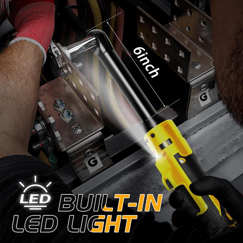 Electric Ratchet Electric Ratchet Set Built-in LED Light Extended 6inch Cordless Ratchet Wrench W/10 Socket FOr M Akita D Ewalt