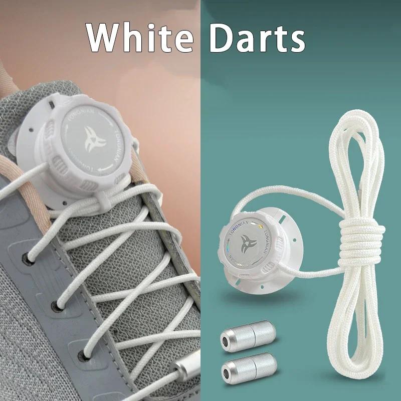 Thick Rope Automatic Shoelaces Swivel Buckle Laces Without Ties Black White Easy Installation Sneakers Shoelace Shoe Accessories
