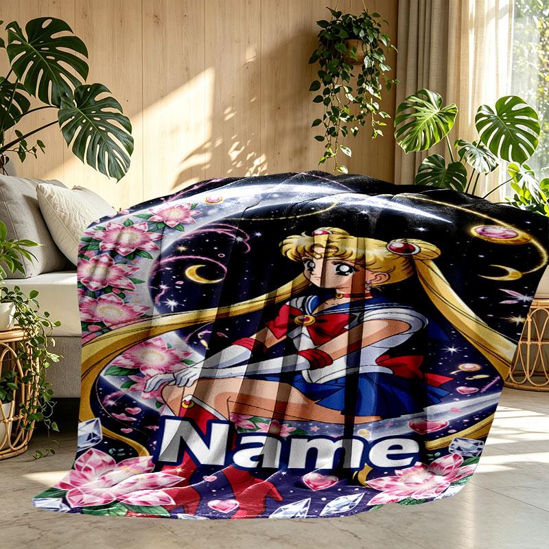 Benutzerdefinierte personalisierte Sailor Moon Druckdecke, Heimdekoration, Schlafzimmer, Sofa, Camping, Couch, Geschenke für Geburtstag Weihnachten