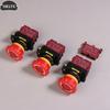 22MM LA36M Emergency Stop Button Switch E-Stop Plastic Mushroom Push Button Switches ON OFF With LED Light 12V-24V 110V 220-380V