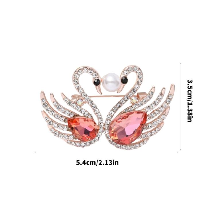 Elegant Small Swan Brooches with Rhinestones Unique Swan Pin Unisex Pins Alloy Texture Suitable for Fashionable Outfits