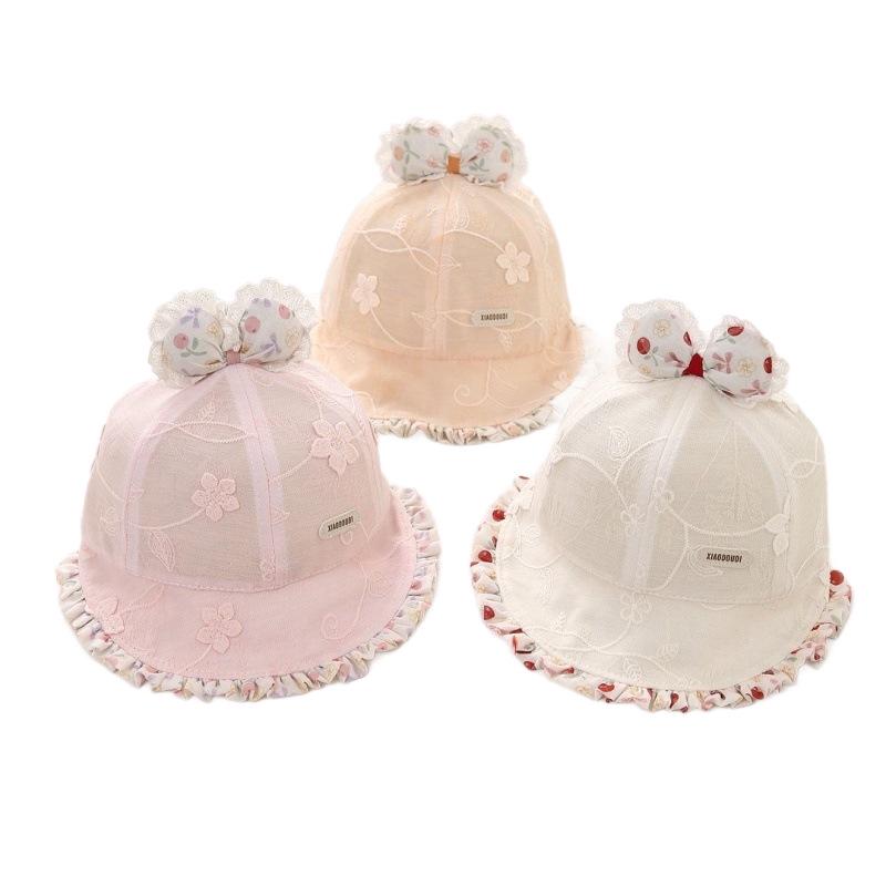 Sweet Spring Baby Sun Hat with Bow - Stylish Princess Duckbill Wide Brim