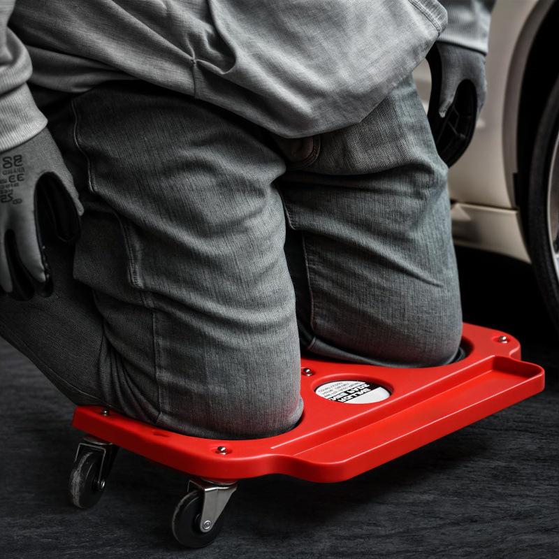 Car Repair Knee Pad with Universal Wheels and Multi-Functional Kneeling Board