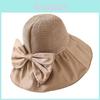 Sun Protection Foldable Sun Hat With Large Brim And Bow For Women Summer Sunshade Accessory
