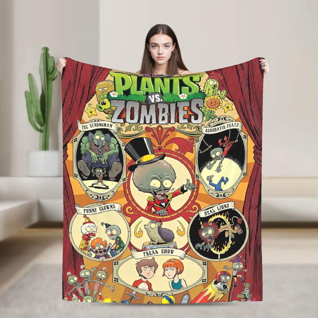 Gioco P-Plants-vs-Zombie Coperte Morbide Calde Coperta Plaid Peluche da Picnic Morbida Coperta Plaid da Divano Letto Copridivano Letto