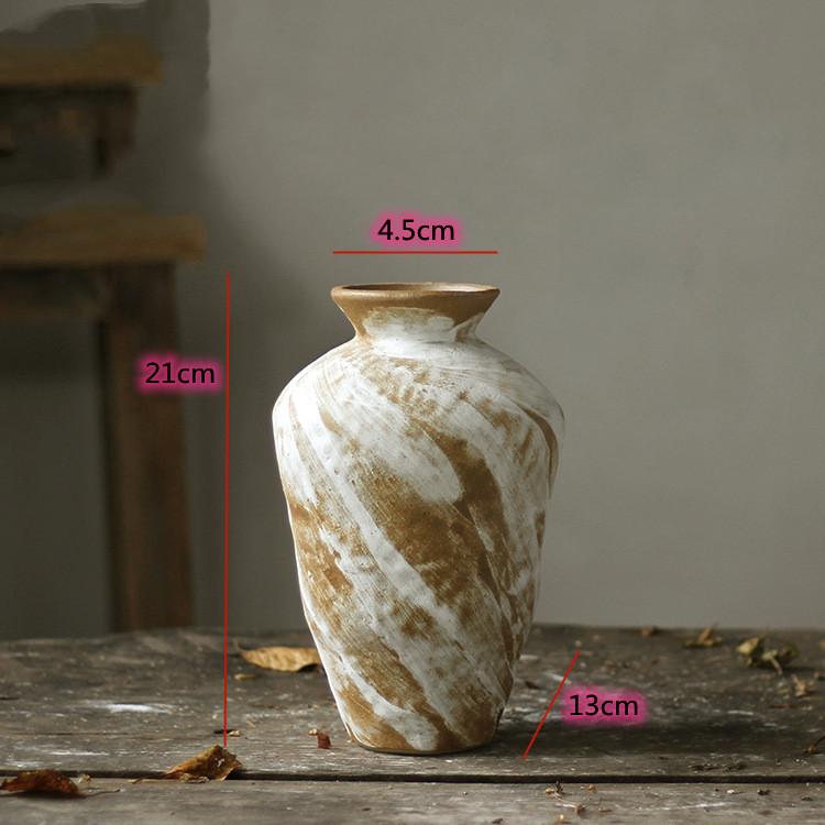 Ceramic Vase, Rough Ceramic Vase, Large Flowerpot, Floral Arrangement, Hand-painted Ceramic Jar, Zen Retro Home Decoration