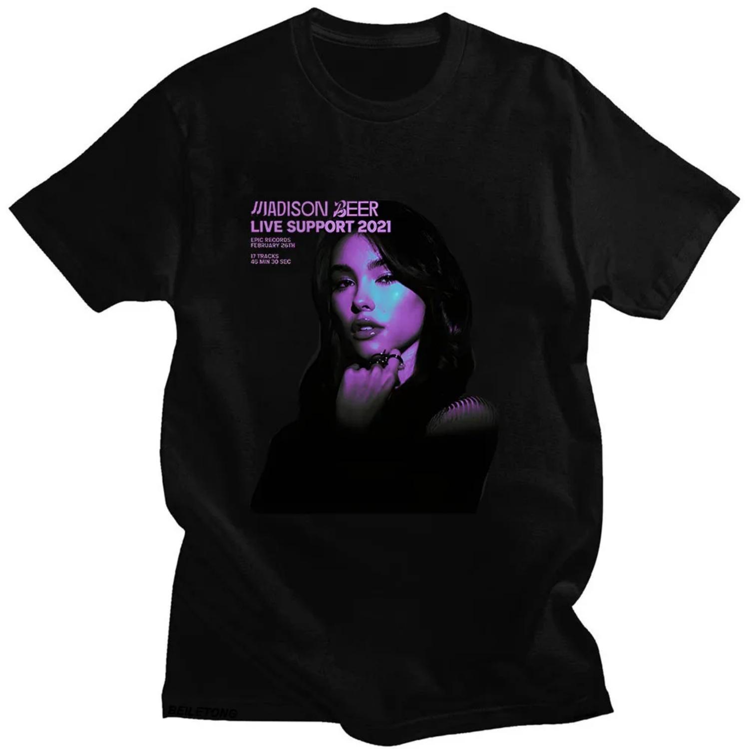 

Футболка Madison Beer Good in Goodbye с коротким рукавом, высококачественная, летняя мода, хлопковая футболка, женская одежда, ретро одежда S чёрный