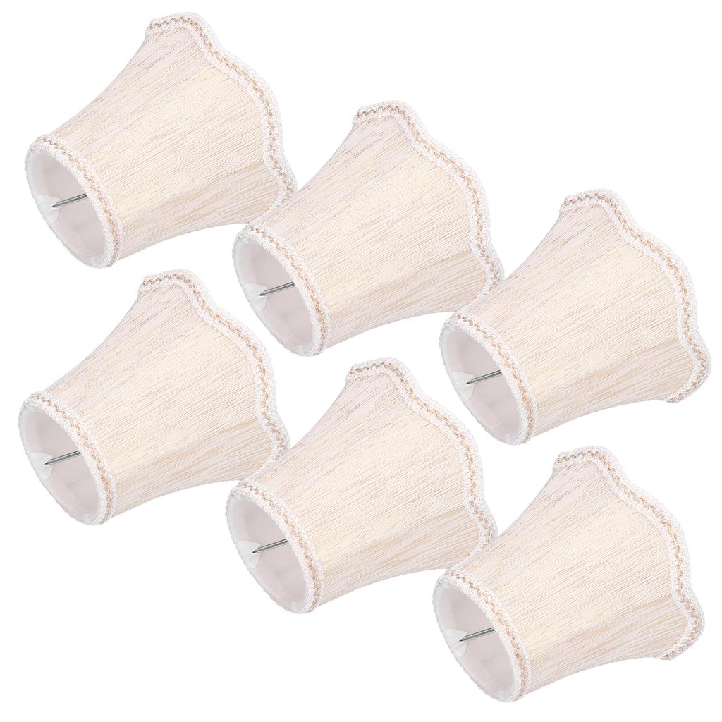 6 Stück Lampenschirm im europäischen Stil Stoff Lampenschirm Kronleuchter Wandleuchte Stoffbezug für Beleuchtung