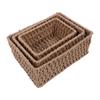 3Pcs Storage Basket Set Stackable Decorative Woven Storage Baskets Desk Organizer for Home Kitchen Living Room Bathroom
