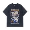 275 GSM Washed T-shirts 100% Cotton Digimon V7 Print Unisex Heavy Cotton T Shirt