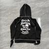 ZYLLO Fashion Retro Trend Harajuku Ins Zipper Hooded Cardigan Sweatshirt Street Punk Women Top Y2k Clothing