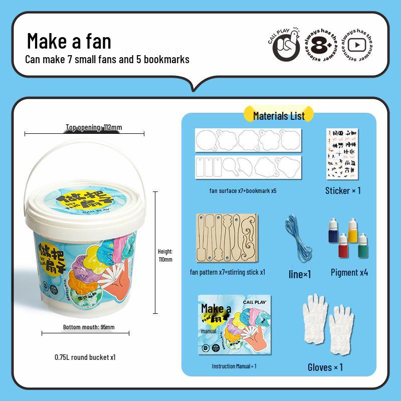 Keda Ya Children s Mini Lacquer Fan DIY Kit – Creative Heritage Marbling Paint Craft