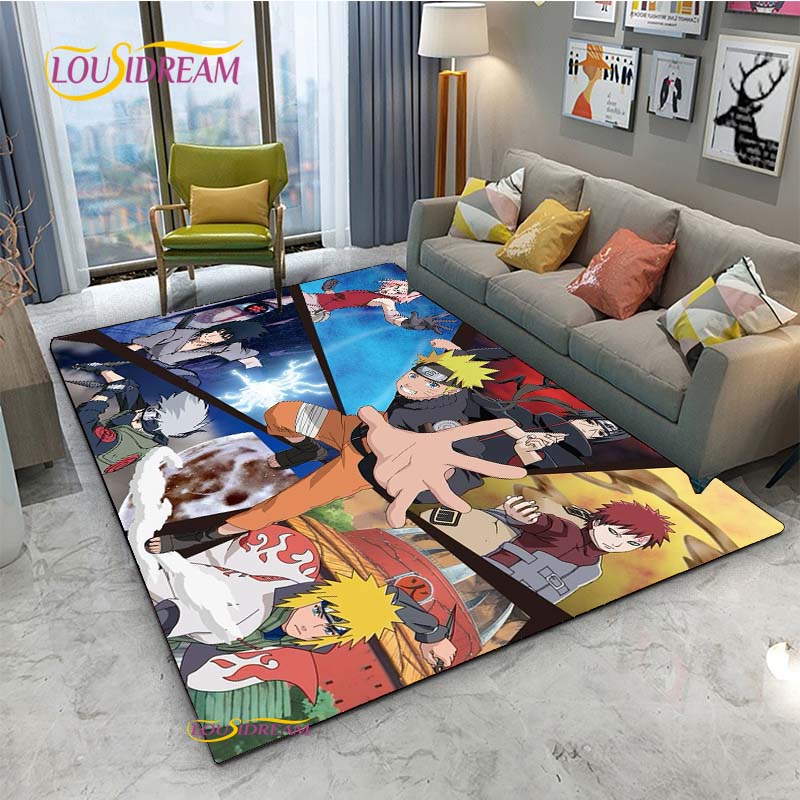 Naruto Cartoon Anime Carpet for Living Room Bedroom Cute Rugs Kitchen Table Door Kids Un-slip Floor Mats Alfombra Birthday gift
