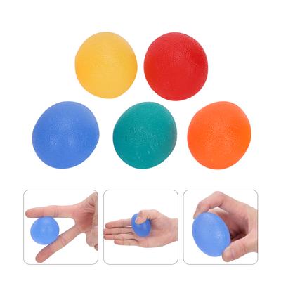 5pcs Hand Grip Ball Fitness Finger Exerciser Silicone Strength Training Squeeze Ball