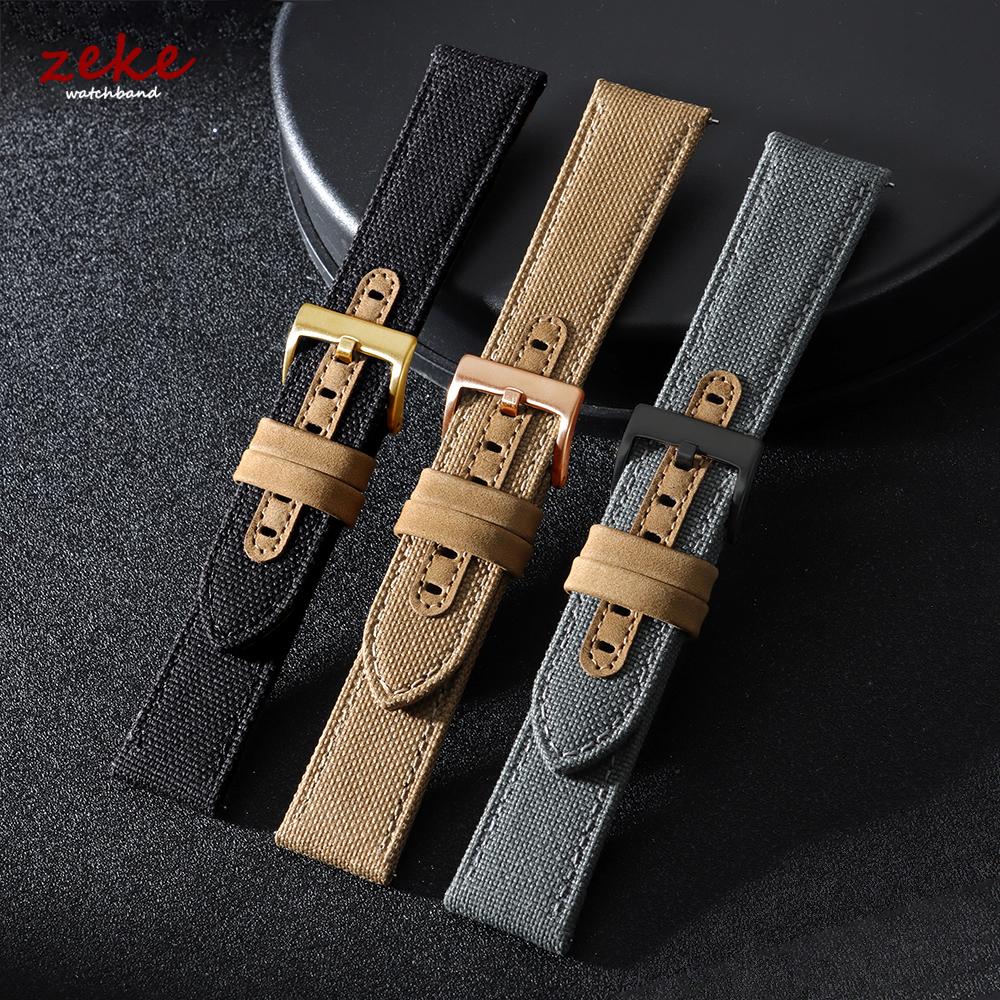 20mm 22mm Waterproof Canvas Strap Nylon Leather Watch Band Military Sports Bracelet for Seiko Quick Release Universal Wristband