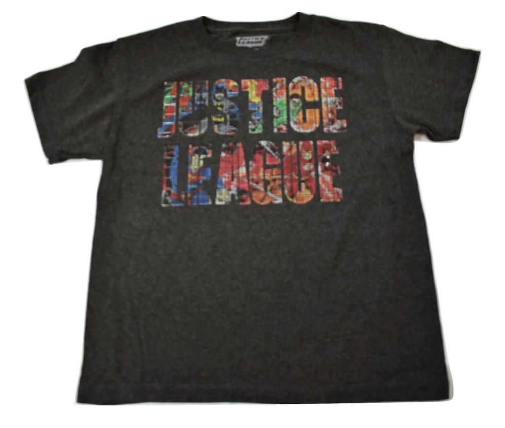Justice League Youth Boys Charcoal Heather Tee Shirt New XS, M