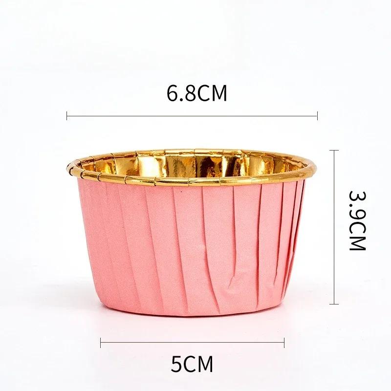50-150Pcs Cupcake Mold Paper Cup Oilproof Cupcake Liner Baking Cup Tray Case Wedding Party Caissettes Golden Muffin Wrapper Paper