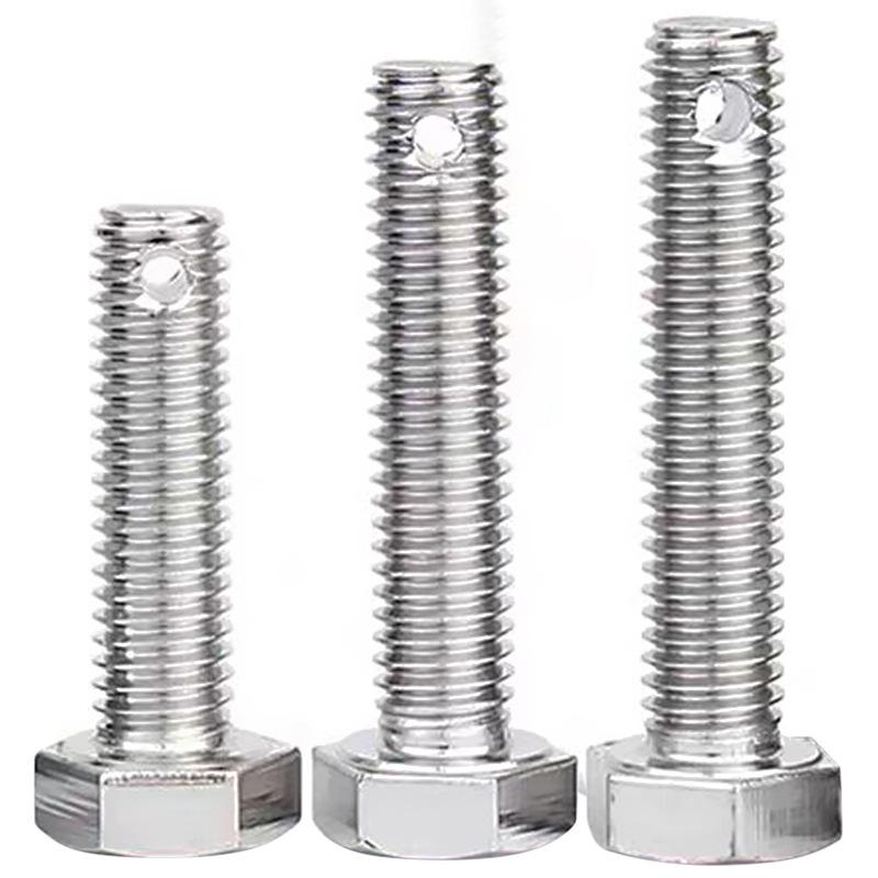 Šroub s šestihrannou hlavou z nerezové oceli 304 s otvorem, GB31.1, M6/M8/M10/M16