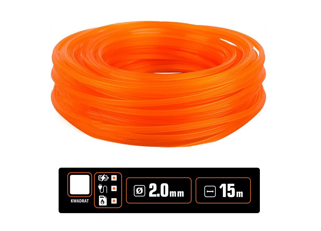 Żyłka Tnąca Do Podkaszarek / Kwadrat / 2.0 Mm / 15 M / Teger