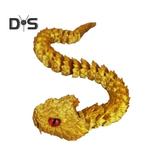 3D-gedruckte Schlangenfigur, bewegliche Gelenke, Schlangenfigur, artikuliertes Tiermodell, Spielzeug, Home-Office, Bücherregal, Desktop-Dekoration, Ornament