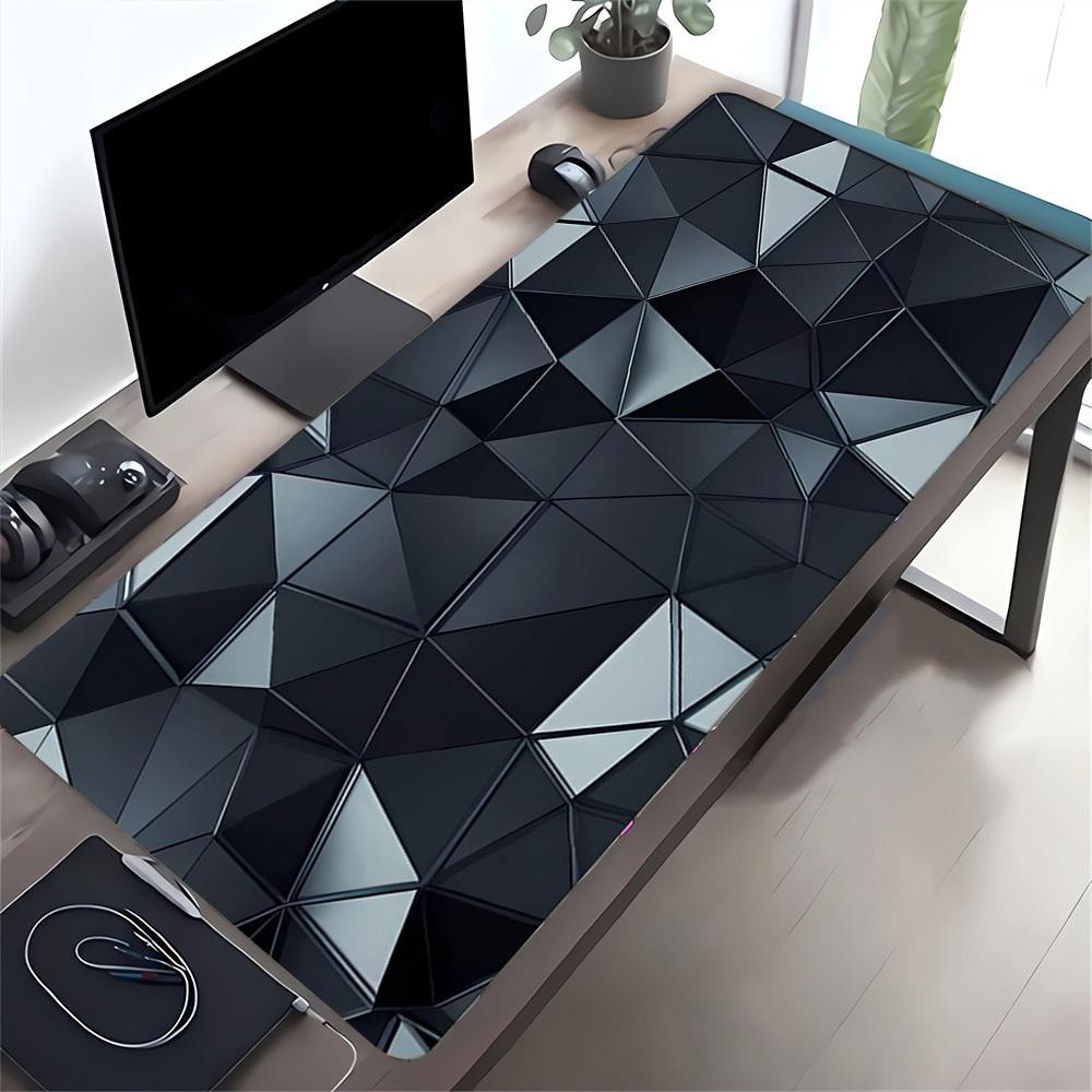 1pc Large Gaming Mouse Pad, UV Reactive Non-Slip Desk Mat, Washable PolyesterGeometric, Abstract, PatternComputer Pad with Vibrant Game Mach