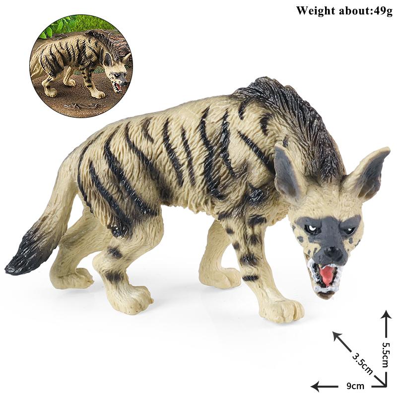 Oenux Classic Wild African Animals Simulation Tiger Hyaenidae Action Figure Figurines PVC Model Education School Kid Toys