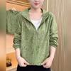 Summer Thin Hooded Sun Protection Jacket for Middle Aged Women Loose Fashionable Short Coat