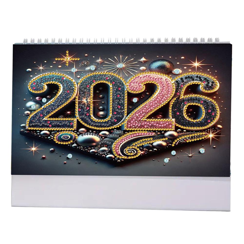 5D/DIY Calendar Shiny Rhinestones Decor Calendar Multi-Purpose Crystal Painting Desk Calendars Kit for Wedding Birthday Holiday