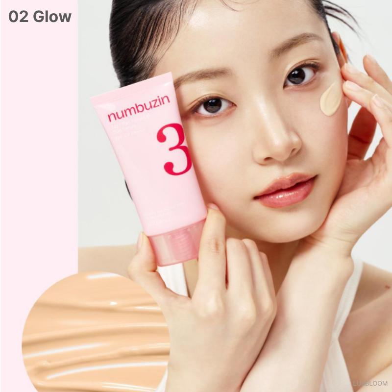NUMBUZIN N°3 Base Porcelana-skip Tone Up Beige SPF50+ PA++++ 50ml(Versión de renovación.) (+Regalo gratis)