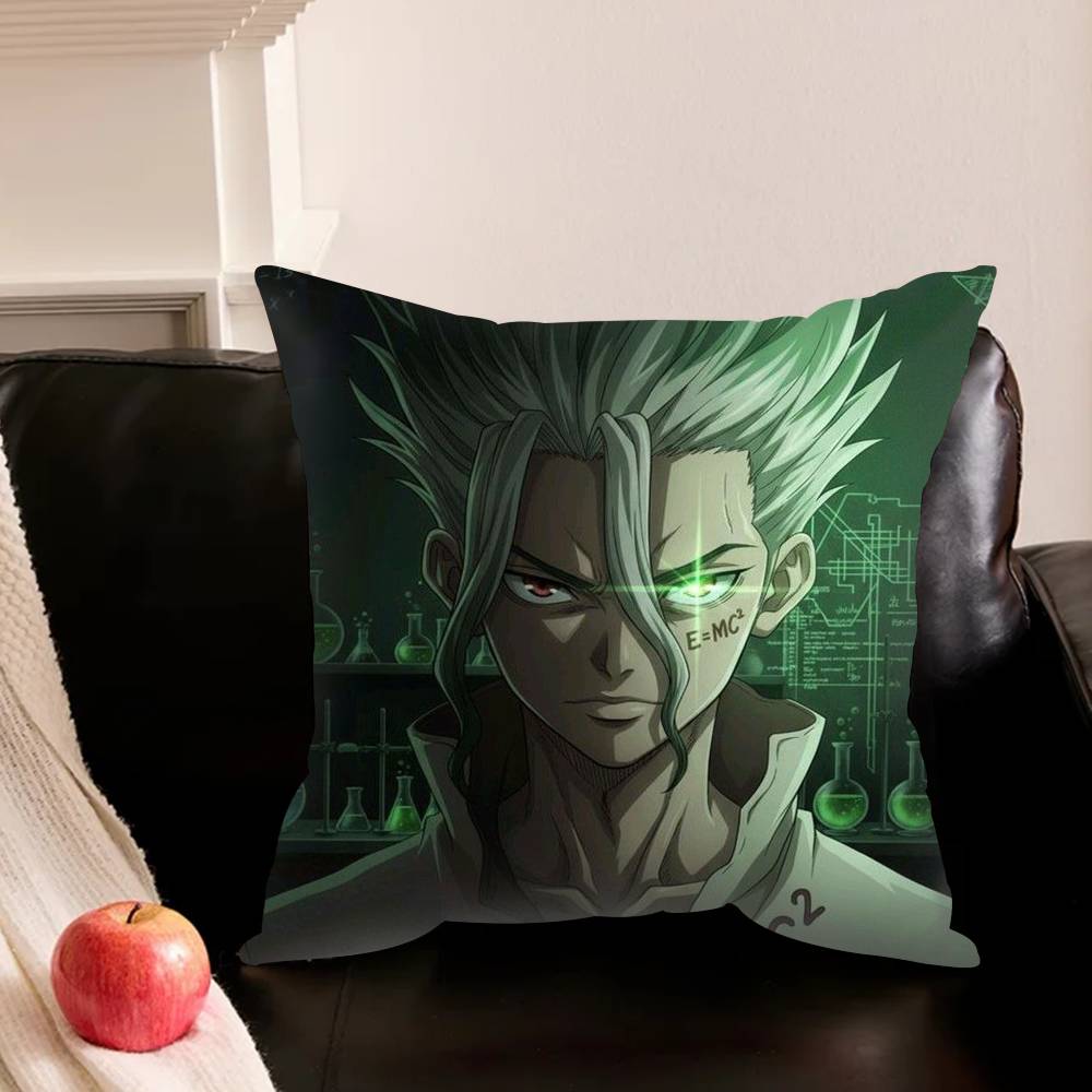 D-Dr S-Stone A-Anime Pillowcase For Sofa Room Office Decor Printing Protector Cushion Cover Valentine Gift Custom