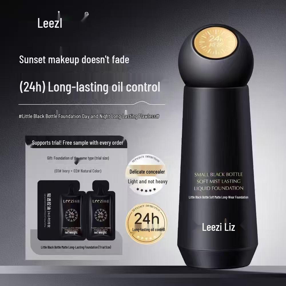 LeeziLiz Matte Long-Lasting 24H Foundation - Lightweight, Fine Concealing, Sun-Kissed Finish 01# Ivory White