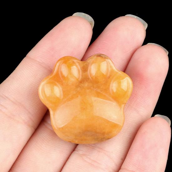 Faux Crystal Cat Paw Ornament Healing Natural Stone Kitten Paw Statue Carving Animal Claw Figurine Desktop Decoration Cat Lovers Gift