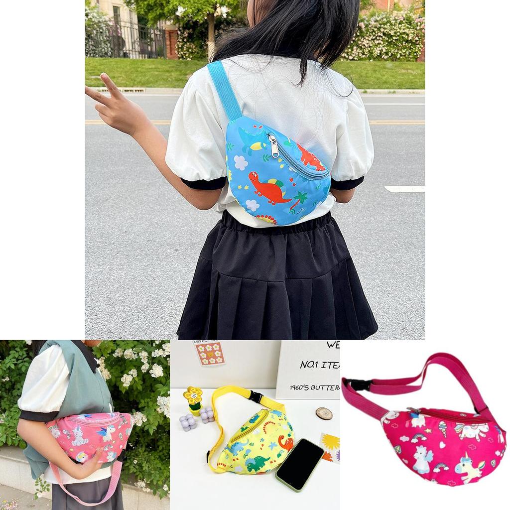 Niedliche Einhorn Kinder Hüfttasche Cartoon Dinosaurier Umhängetasche Nylonmaterial Leicht Und Diebstahlsicher