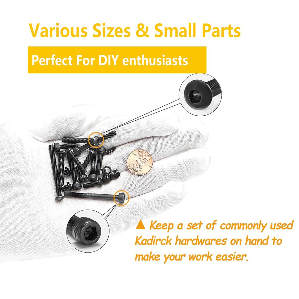 1400 czarnych śrub sześciokątnych z łbem podkładkowym i łbem połówkowym, zestaw kombinowany śruba + podkładka + nakrętka.