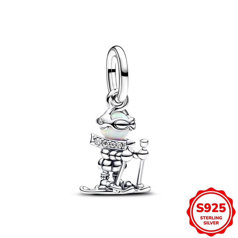 Original White Puppy Mantis Shrimp And Sloth Charm Beads Fits 3Mm Bracelet Necklace For Women Luxury Diy Jewelry Making Gift