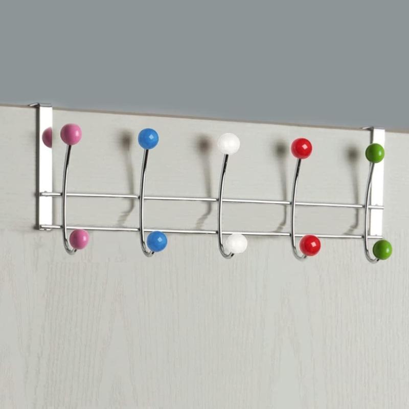 Hanging Heavy Duty Over Door Hooks for Bedrooms Bathroom Door 10 Hooks Stainless Steels Over Door Storage Hooks Hanger