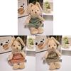 Adorable 40cm Plush Easter Bunny Doll With Long Ears In Yellow Checkered Dress