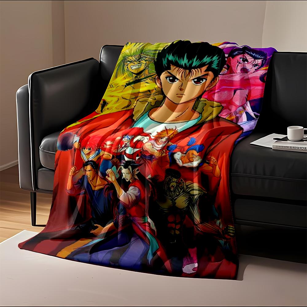 "Anime Fighters Collage Blanket Design" Flannel blanket for bedroom, living room, sofa, and nap sofas.
