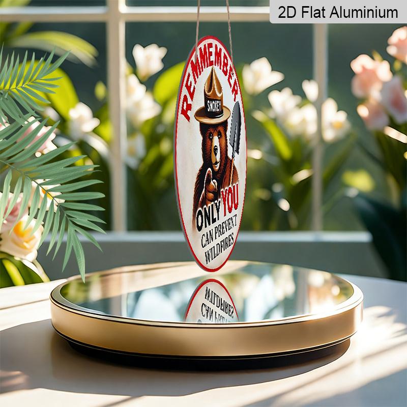 2D Flat, 1pc Print Round Aluminum Decorative Sign, Forest Fire Prevention Theme, Don't Let Wildfires Rage, Perfect for Cabin, Campground, Patio