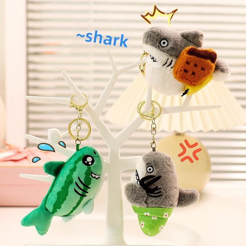 Shark Plush Funny Keychain Pp Cotton Stuffed Animal Bag Decor Gift Kids Teens