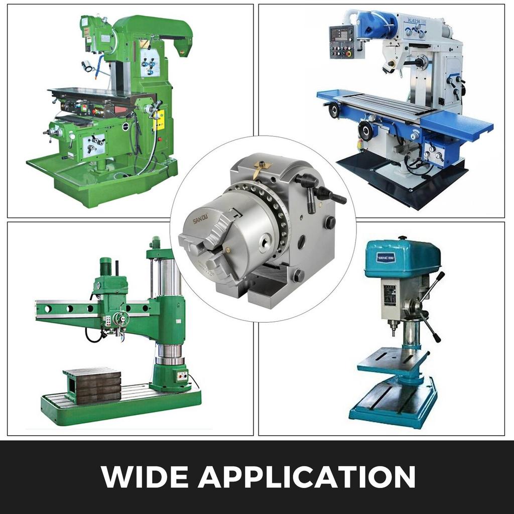 Dividing Head 4 Inch Indexing Head Milling 100MM Semi-Universal Dividing Head 4 Inch 3 jaw Chuck Dividing Head Set with Index Plates and Tailstock for