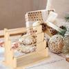 Wooden Ribbon Organizer Storage Display Stand Portable Tabletop Organizer Ribbon Spool Holder Rack for Home Cake Wrapping Gift