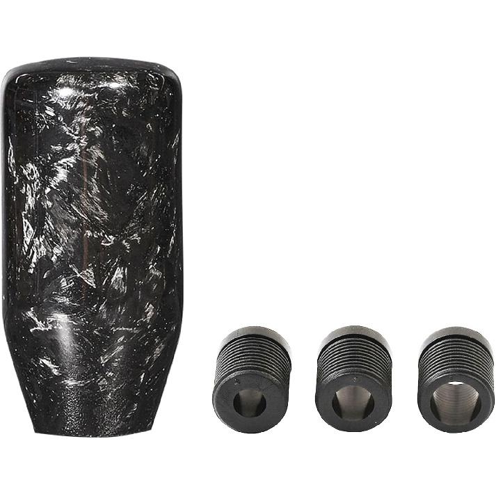 Forged Carbon Fiber Shift Knob, Universal Manual Car Gear Shifter Knob with 3 Adapters, Black Stylish Cool Shift Knobs for Manual Transmission Black Carbon Fiber - Long